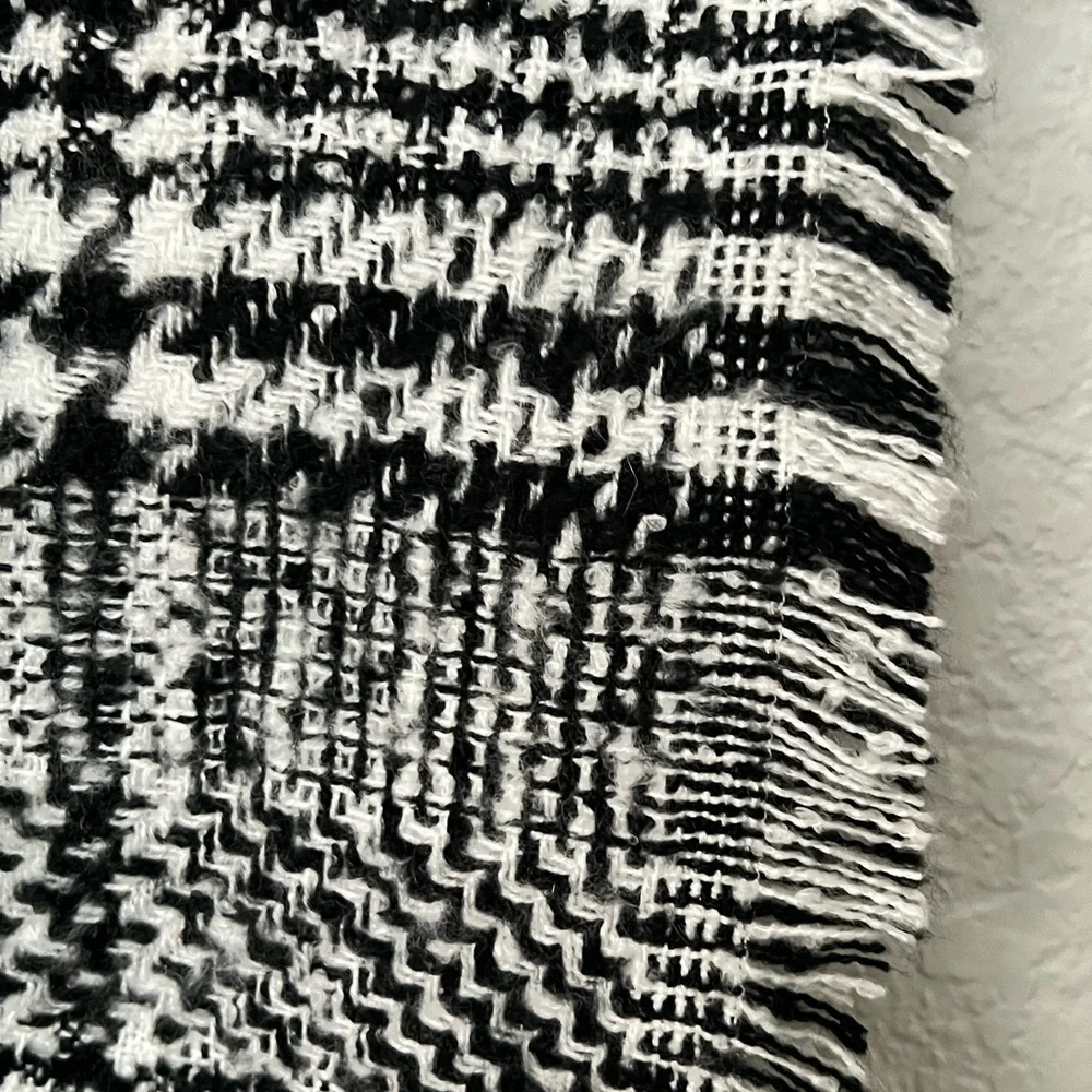 Express Black and White knit Scarf plush soft